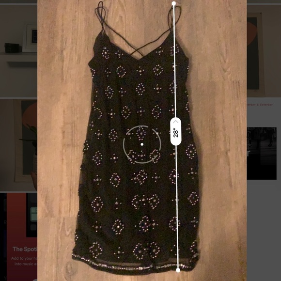 Beaded Top Shop Shift Dress with beautiful back - Picture 4 of 4